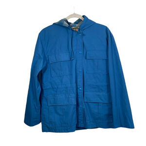 Rock Creek Trading Co Blue Lined Winter Jacket Button Front Pockets Womens Small